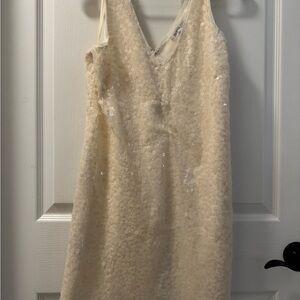 BCBGeneration White/Cream Sequin Dress